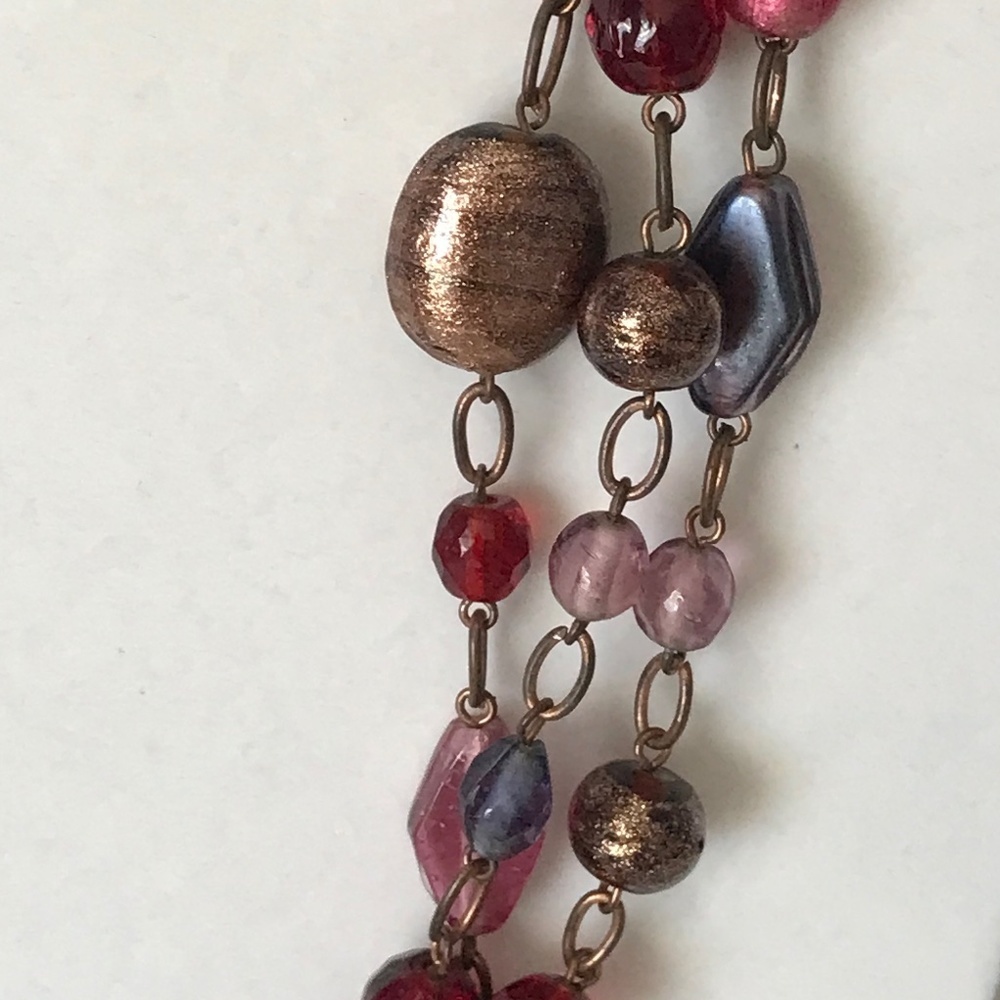 Rose & Gold Beaded Necklace - Picture 3 of 5